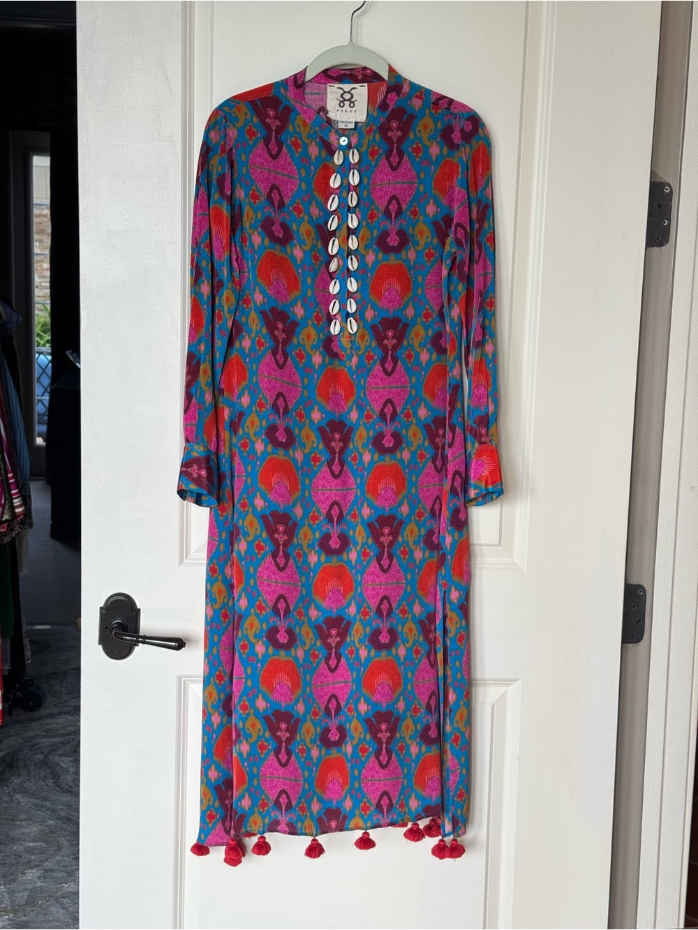Figue Multi color Tassel Midi Dress /  Kaftan   Sz SmXS